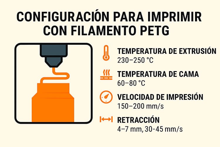 Configuración básica de parámetros para impresión de PETG